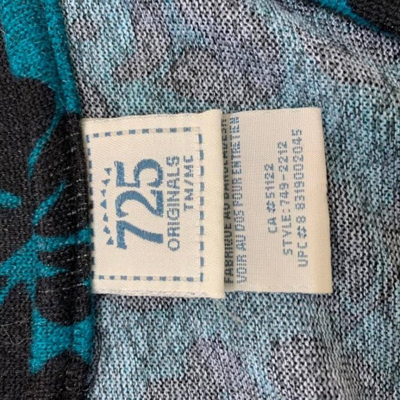 🌷3 for$20🌷725 Originals, US XS, Turquoise & Black Floral V-Neck Smock Dress - Picture 7 of 9